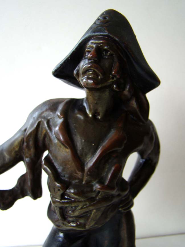 A pair of Paul Herzel (1876-1956) signed Pirate bookends circa 1920 — image 3